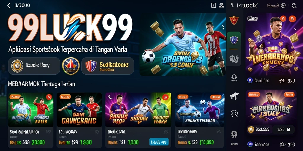 Tampilan utama 99LUCK99 dengan antarmuka taruhan olahraga yang menarik.