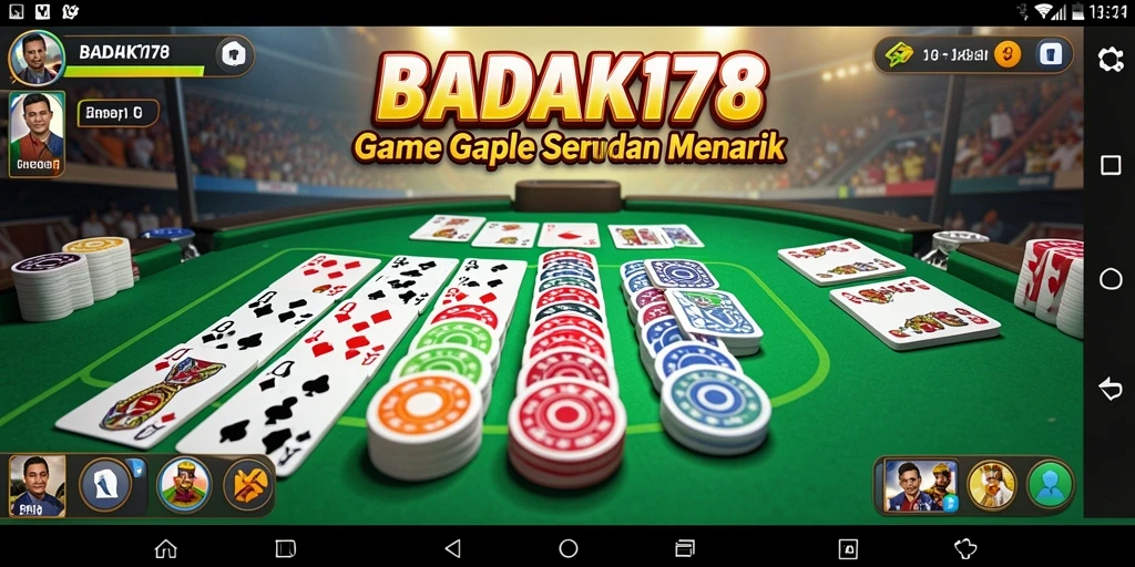 Screenshot gameplay BADAK178 menampilkan aksi seru bermain Gaple.