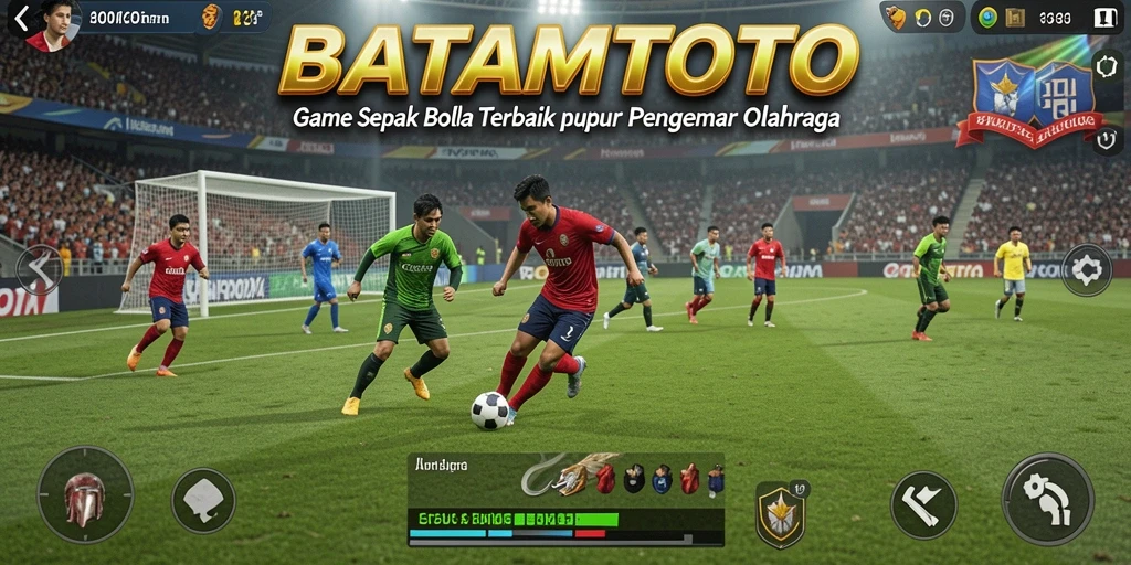 Tampilan gameplay menarik dari BATAMTOTO dengan aksi sepak bola seru.