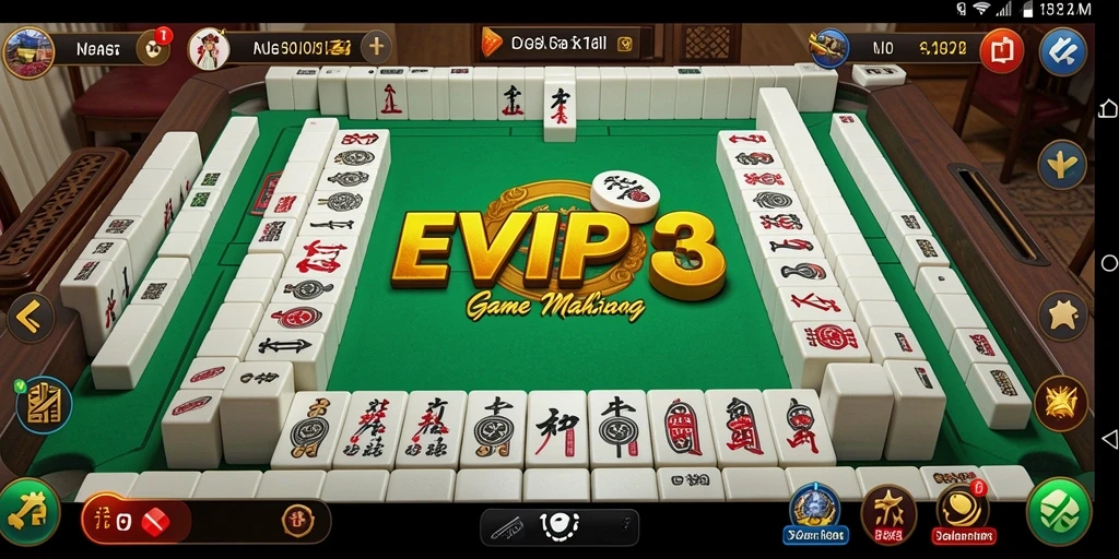 Tampilan gameplay EVIP3 dengan papan Mahjong yang menarik.