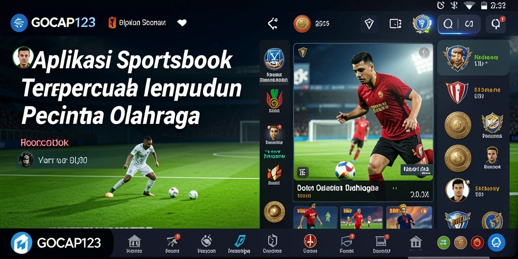 Tampilan menarik dan interaktif dari aplikasi GOCAP123 yang menampilkan taruhan olahraga.