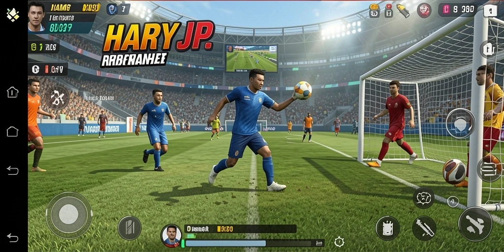 Screenshot menunjukkan momen intens dalam pertandingan olahraga.