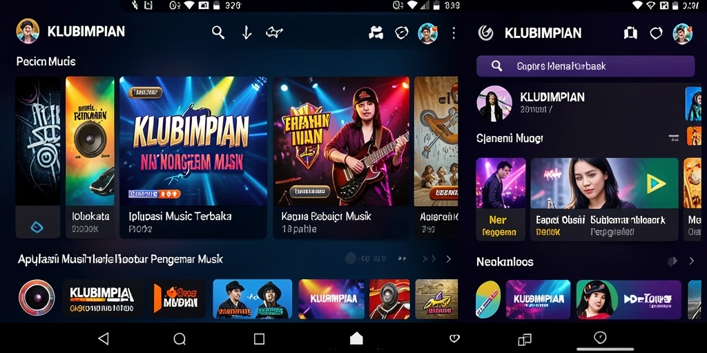 Tampilan gameplay menarik dari aplikasi musik KLUBIMPIAN.