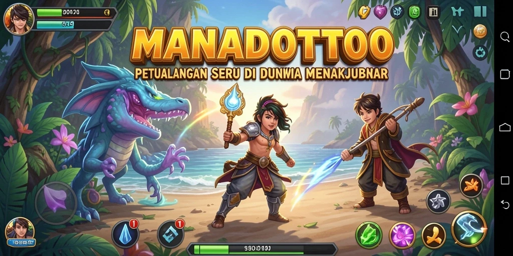 Screenshot gameplay yang menampilkan aksi luar biasa di MANADOTOTO.