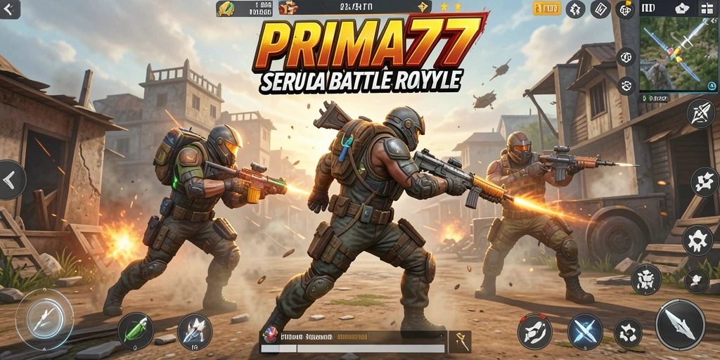 Gameplay intensity dalam pertempuran Battle Royale di PRIMA77.